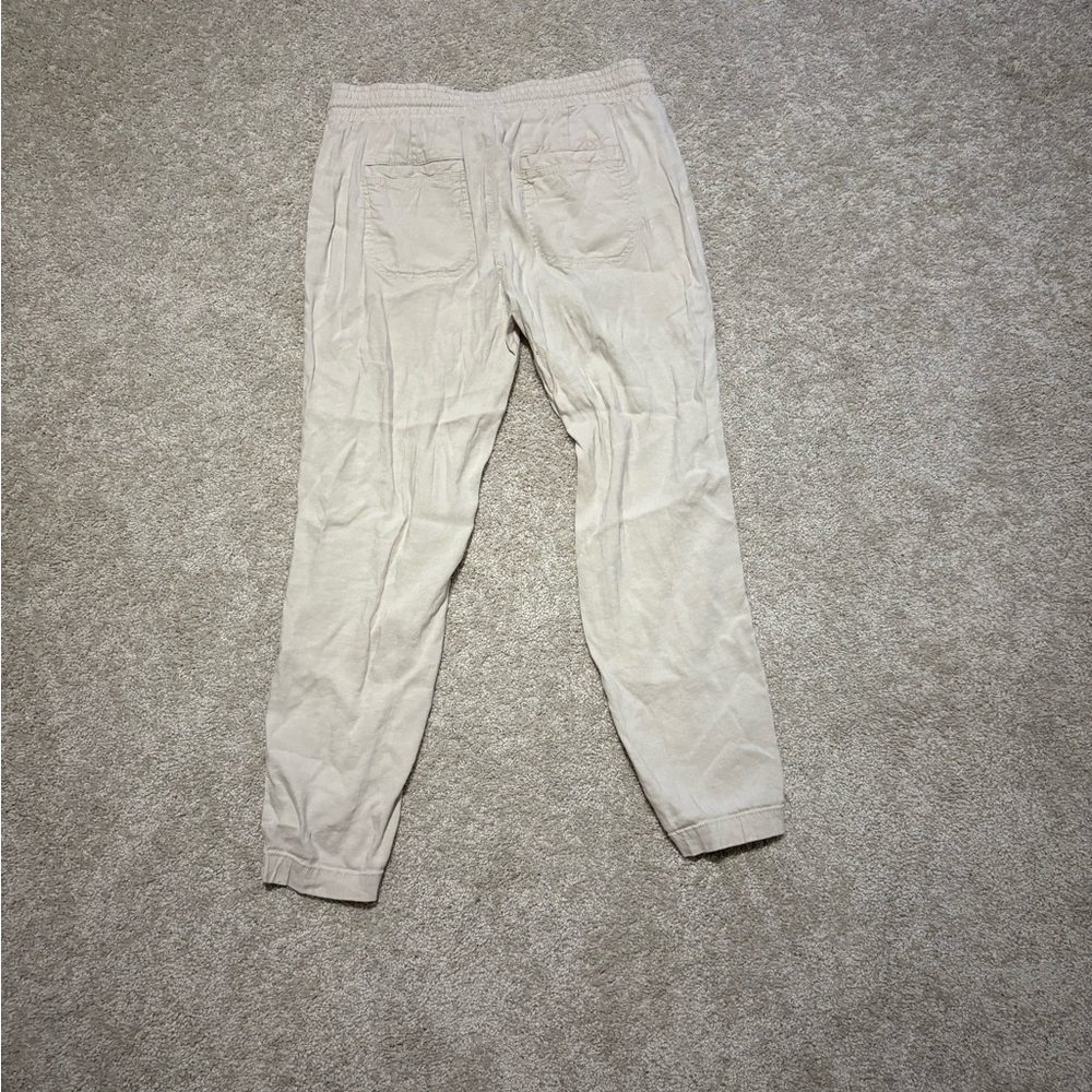 Lou & Grey Light Tan Linen Blend Drawstring Pants size XS - Picture 3 of 4
